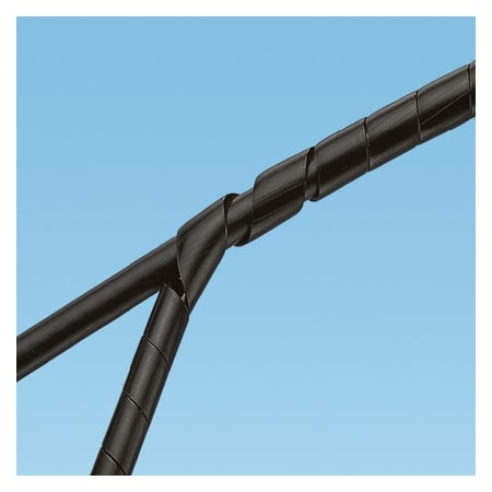 Panduit Spiral Wrap, 2 in Max Bundle Dia., 100 ft, Nylon 6/6, Black T25NZFR-C20